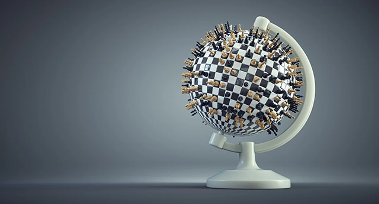 The Globe with Chess Pieces