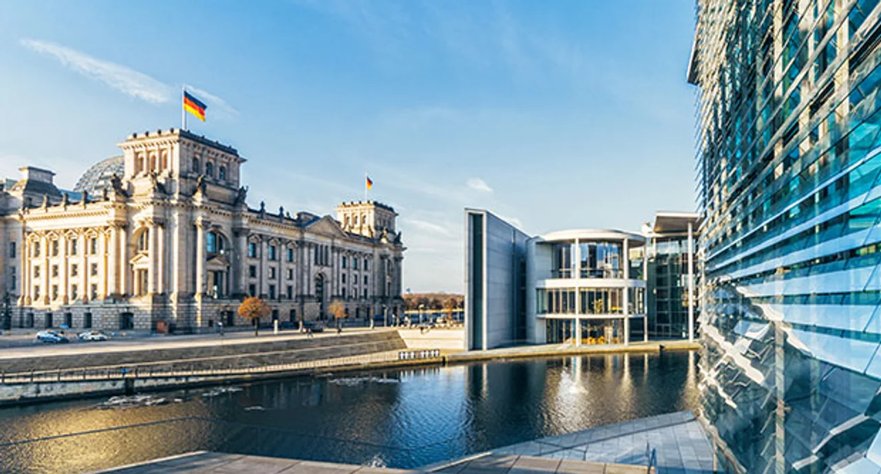 Panoramic view of the government district in Berlin