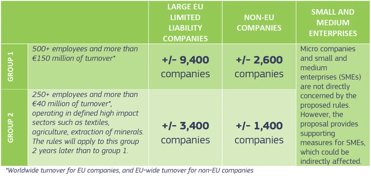 Figure 1 Companies affected by the new rules