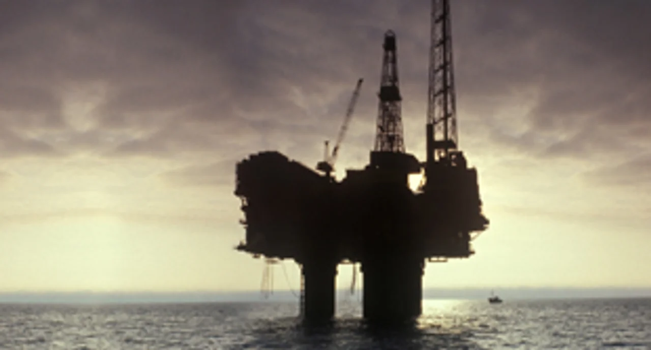 A jackup rig in the sunset