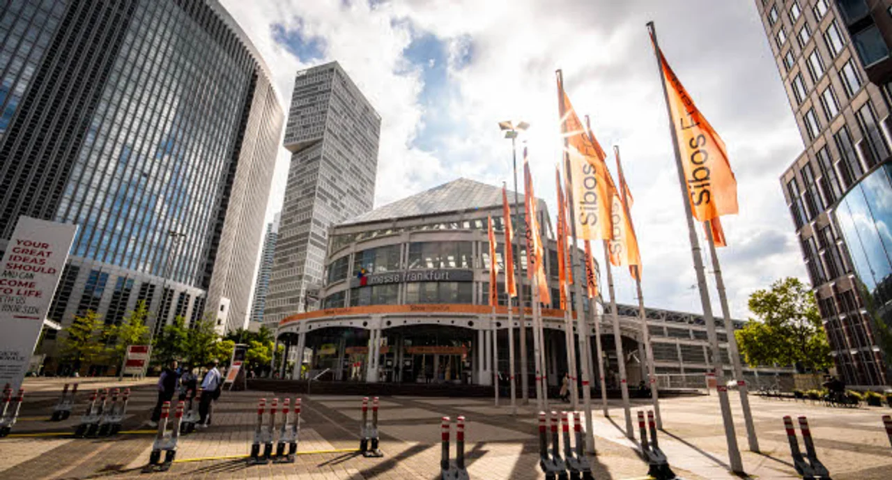 Sibos 2025 Frankfurt Building with flags