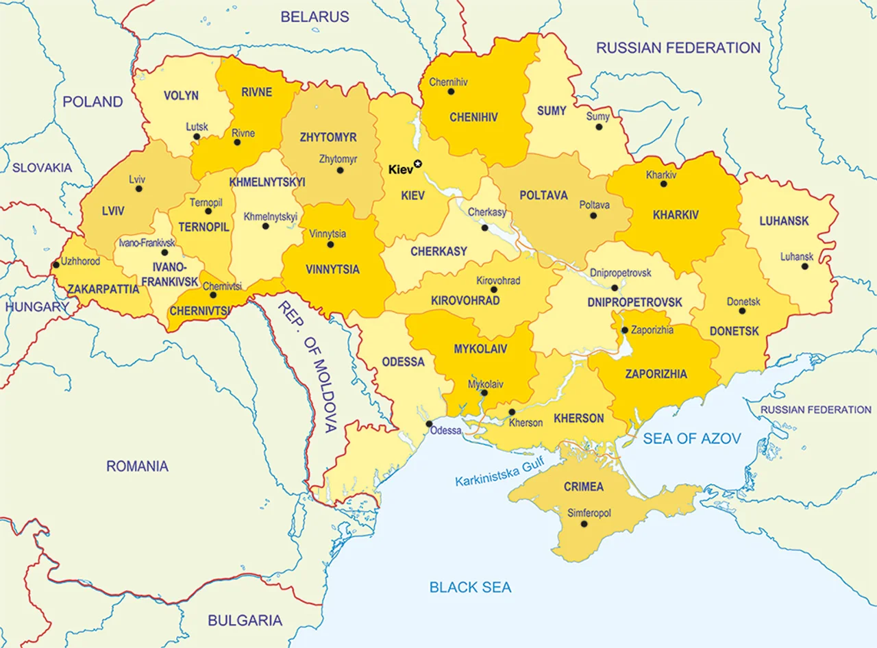 Ukraine detailed map