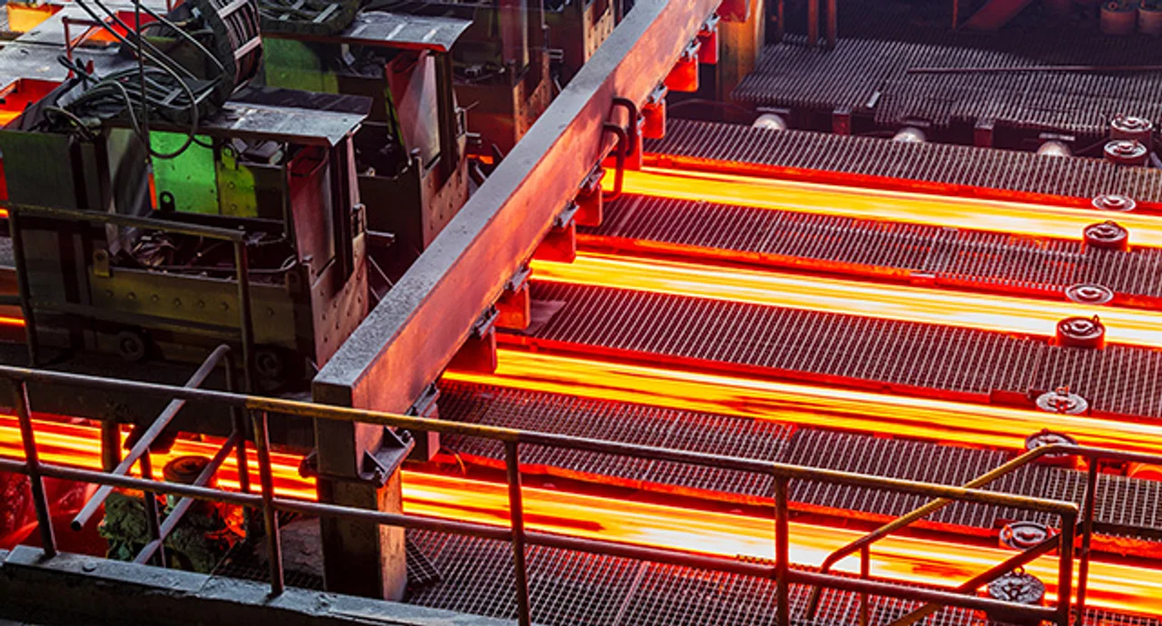 Steel plant industrial background