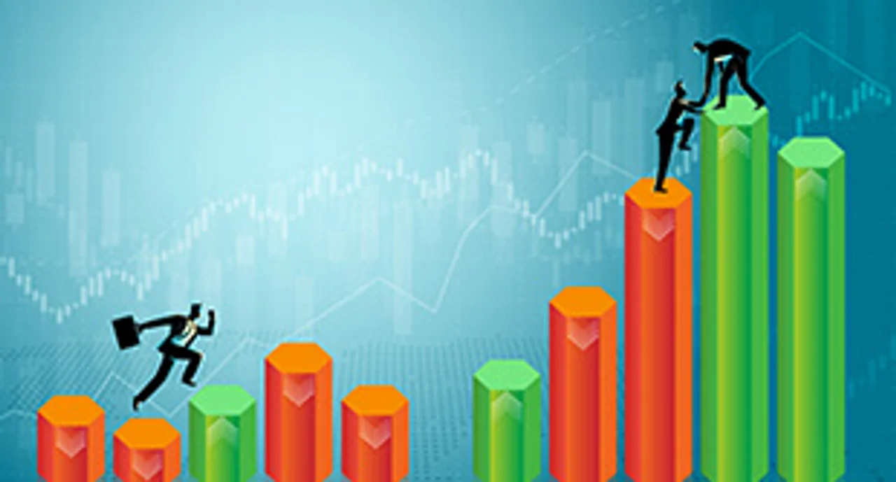 illustration of 3 people trying to climb a graph