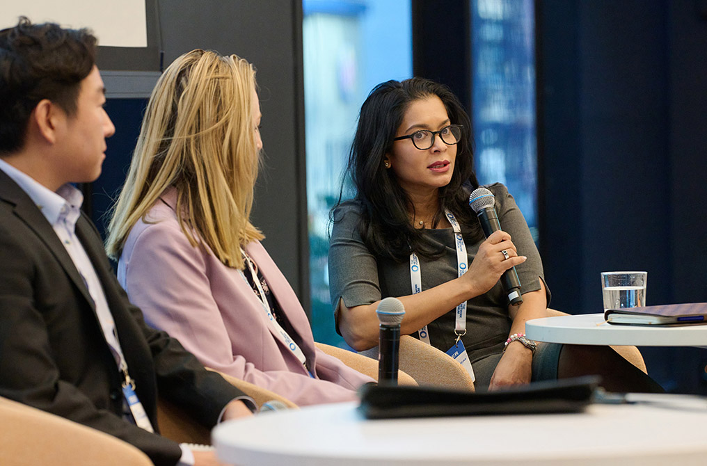 Focusing on the S in ESG: how skillsets are evolving for the next generation of banking professionals. Panelists from left to right: Anthony Zheng (TD Securities); Stefanie Coleman (EY): Kamalita Abdool (Deutsche Bank)