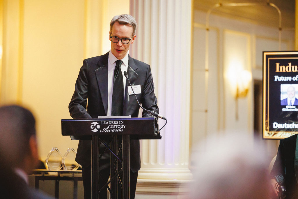 Maley, speaking at the ‘The future of custody roadmap’ industry discussion, hosted by Global Custodian, on 14 May 2026 in London. Image: Global Custodian