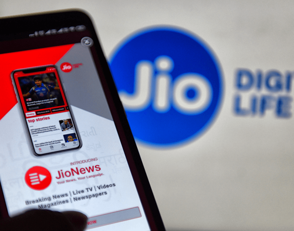 a smartphone with JIO